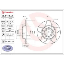 BREMBO féktárcsa 08.B413.75 autóalkatrész