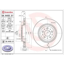 BREMBO féktárcsa 09.N455.51 autóalkatrész