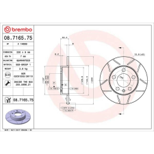 BREMBO - OCT/FAB HÁTSÓ BREMBO MAX 08.7165.75, szett, 2 db autóalkatrész