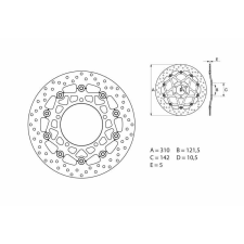BREMBO Oro lebegő féktárcsa - 78B40866 motorkerékpár féktárcsa