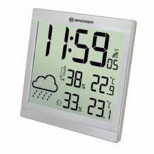 Bresser Bresser TemeoTrend JC LCD RC időjárás állomás (falióra), ezüst falióra
