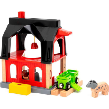 BRIO World Istálló kocsival - kiegészítő vonatpályához (63601200) autópálya és játékautó
