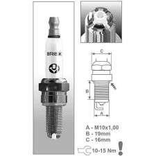 BRISK zapalovací svíčka AOR12LGS řada PREMIUM LGS RACING autóalkatrész