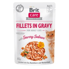  Brit Care Cat Fillets in Gravy with Savory Salmon – 12×85 g macskaeledel