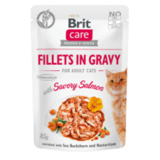 Brit Care Cat Fillets in Gravy with Savory Salmon 12x85 g macskaeledel