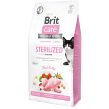 Brit Care Cat Grain Free STERILISED - SENSITIVE Rabbit 0,4kg macskaajtó