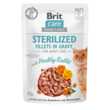 Brit Care Cat Sterilized Fillets in Gravy with Healthy Rabbit 85 g macskaeledel