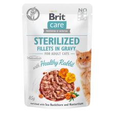 Brit Care Cat Sterilized Fillets in Gravy with Healthy Rabbit 85 g macskaeledel