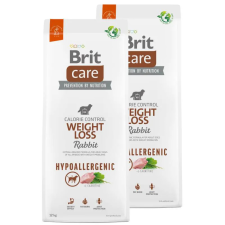 Brit Care Dog Hypoallergenic Weight Loss nyúl, rizs kutyatáp 2x12kg kutyaeledel