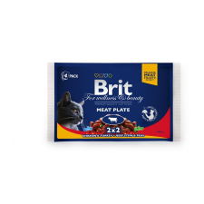 BRIT Petfood Brit Premium Cat Pouches Meat Plate 4X100g (400g) macskaeledel