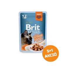 Brit Premium Cat Delicate Fillets pulyka szószban 5+1x85g macskaeledel