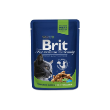 Brit Premium Cat Pouches Chicken Slices for Sterilised – 12×100 g macskaeledel
