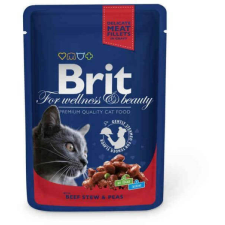 Brit Premium Cat Pouches with Beef Stew & Peas – 4×100 g macskaeledel