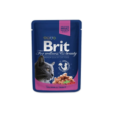 Brit Premium Cat Pouches with Salmon & Trout – 12×100 g macskaeledel