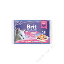 Brit Premium Cat tasakos Delicate Fillets in Jelly Dinner Plate 4x85g macskaeledel
