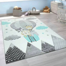  Broadway gyerekszőnyeg állatok a hőlégballonban, ÉLÉNK TÜRKIZ 160x230 cm lakástextília