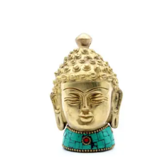 Bronz Buddha Szobor - Közepes Fej - 8 cm dekoráció