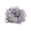 Bross díszvirág gyöngyökkel - Szürke