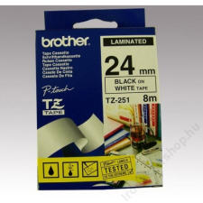 Brother Feliratozógép szalag, 24 mm x 8 m, BROTHER, fehér-fekete (QPTTZ251) fénymásolópapír
