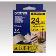Brother Feliratozógép szalag, 24 mm x 8 m, BROTHER, sárga-fekete nyomtató kellék