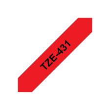 Brother laminated tape TZe-431 - Black on red (TZE431) nyomtató kellék