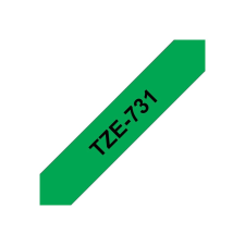 Brother laminated tape TZe-731 - Black on green (TZE731) nyomtató kellék