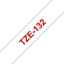 Brother TZe-132 laminált szalag (12mm) Red on Clear - 8m nyomtató kellék