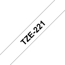Brother TZE-221 laminált P-touch szalag (9mm) Black on White - 8m nyomtató kellék