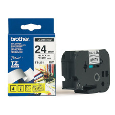 Brother TZE-251 laminált P-touch szalag (24mm) Black on White - 8m címkézőgép