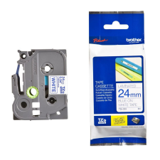 Brother tze-253 laminált p-touch szalag (24mm) blue on white - 8m tze253 nyomtató kellék