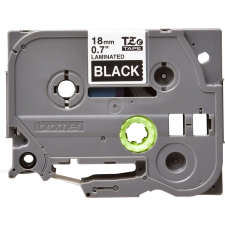 Brother TZe-345 laminált P-touch szalag (18mm) White on Black - 8m etikett