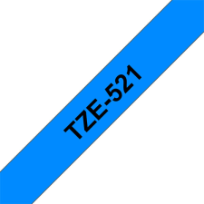 Brother TZE-521 laminált P-touch szalag (9mm) Black on Blue - 8m nyomtató kellék