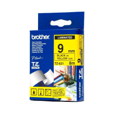 Brother TZE-621 laminált P-touch szalag (9mm) Black on Yellow - 8m információs címke
