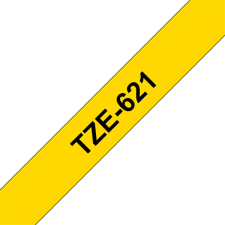 Brother TZE-621 laminált P-touch szalag (9mm) Black on Yellow - 8m nyomtató kellék