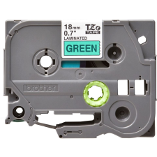 Brother TZE-741 laminált P-touch szalag (18mm) Black on Green - 8m címkézőgép