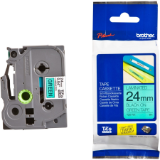 Brother TZE-751 laminált P-touch szalag (24mm) Black on Green - 8m etikett