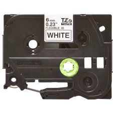 Brother TZe-FX211 (6mm) - 8m fehér alapon fekete eredeti laminált P-touch szalag etikett