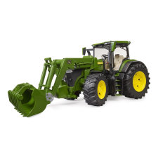  Bruder John Deere 7R 350 traktor elülső rakodóval autópálya és játékautó
