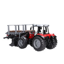 Bruder Massey Ferguson 7480 Homlokrakodóval és rönkszállitóval autópálya és játékautó