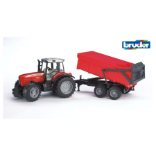 Bruder Massey Ferguson 7480 traktor billenős pótkocsival (02045) autópálya és játékautó