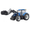 Bruder New Holland T7 315 traktor homlokrakodó kiegészítéssel