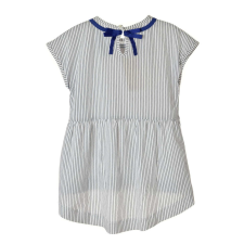 Brums fehér, kék csíkos, hosszított hátú lány ruha – 104 lányka ruha