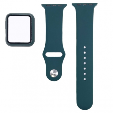 BSTRAP Apple Watch 44mm Silicone szíj tokkal, dark green okosóra kellék