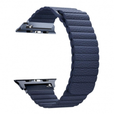 BSTRAP Apple Watch Leather Loop 42/44mm szíj, Dark Blue mobiltelefon kellék
