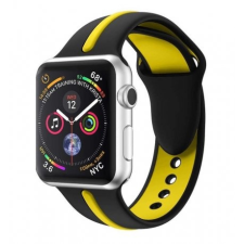 BSTRAP Apple Watch Silicone Line 38/40mm szíj, Black Yellow mobiltelefon kellék