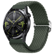 BSTRAP Elastic Nylon szíj Samsung Galaxy Watch 3 45mm, olive green okosóra kellék