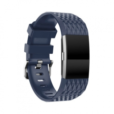 BSTRAP Fitbit Charge 2 Silicone Diamond (Small) szíj, Dark Blue mobiltelefon kellék