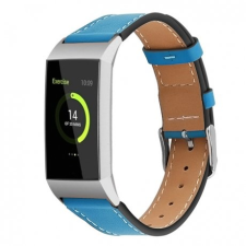 BSTRAP Fitbit Charge 3 Leather Italy (Large) szíj, Blue mobiltelefon kellék
