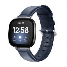 BSTRAP Fitbit Versa 3 Leather Lux szíj, navy blue óraszíj