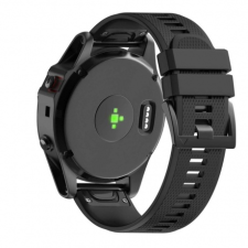 BSTRAP Garmin Fenix 5 Silcone Acton szíj, Black mobiltelefon kellék
